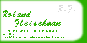 roland fleischman business card